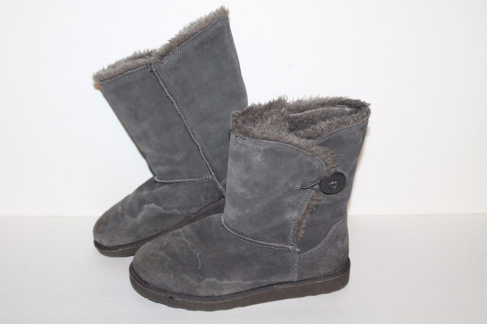 SO Sogenaogrey Winter Ankle Boots, Women’s 7, #60769, Gray, Leather, Cozy